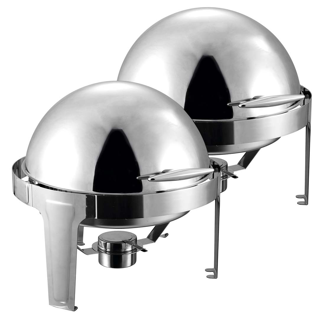 Chafing Dish 6L Round Roll Top (2-Pack)