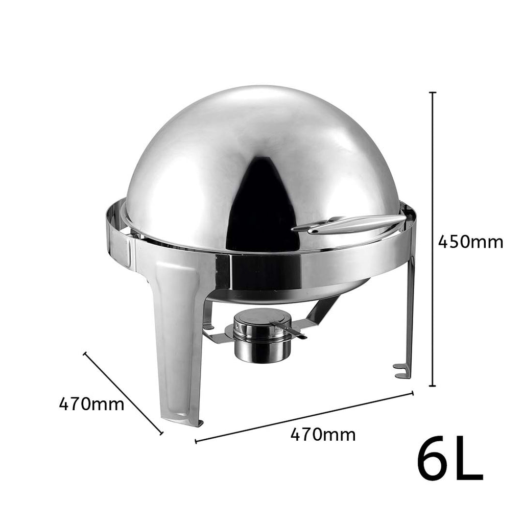 Chafing Dish 6L Round Roll Top (2-Pack)