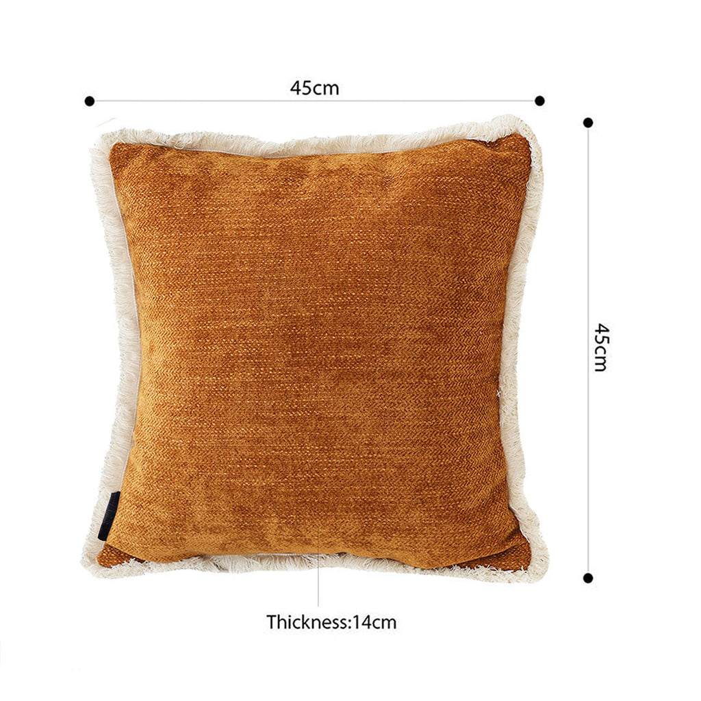 Chenille Tassel Throw Pillow 45cm - Sunset Orange