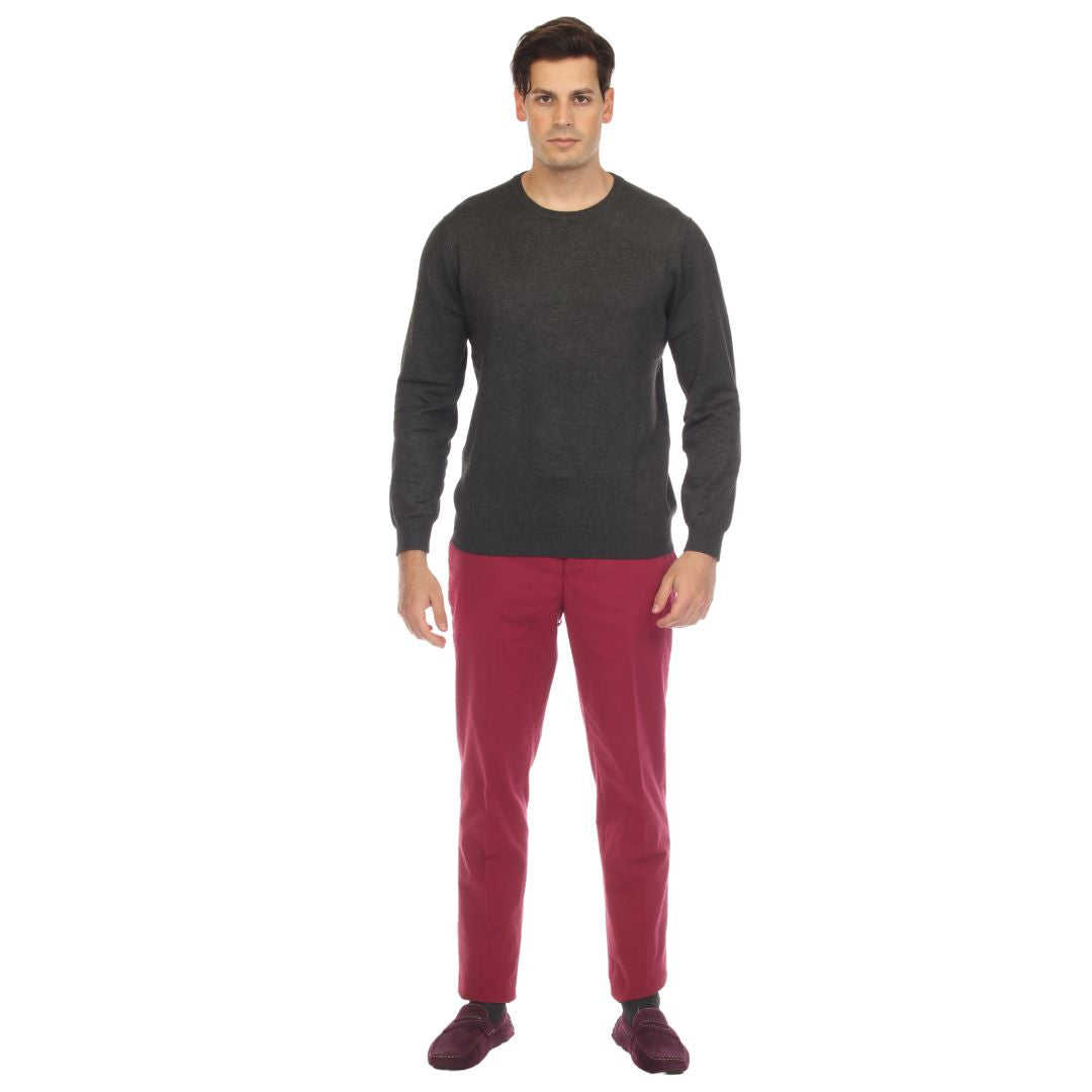 Men's Charcoal Knitted Crewneck Sweater