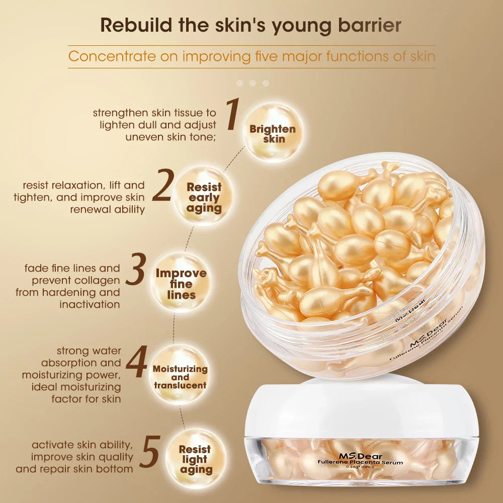 30Pcs Hyaluronic Acid Serum Capsules for Skin Care