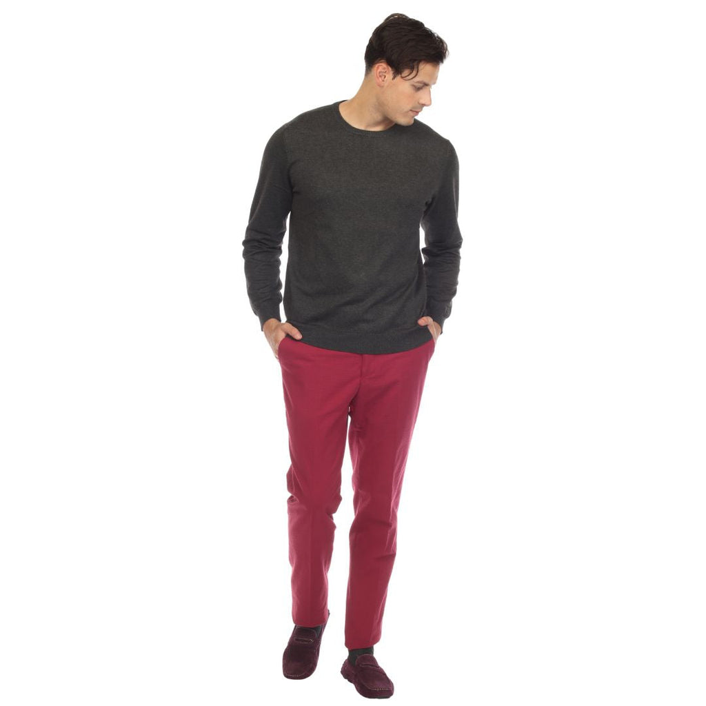 Men's Charcoal Knitted Crewneck Sweater