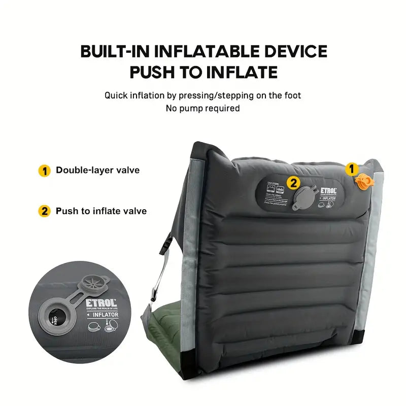 Portable Inflatable Camping Chair - Dark Gray