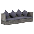 Poly Rattan Sun Lounger Grey 200cm