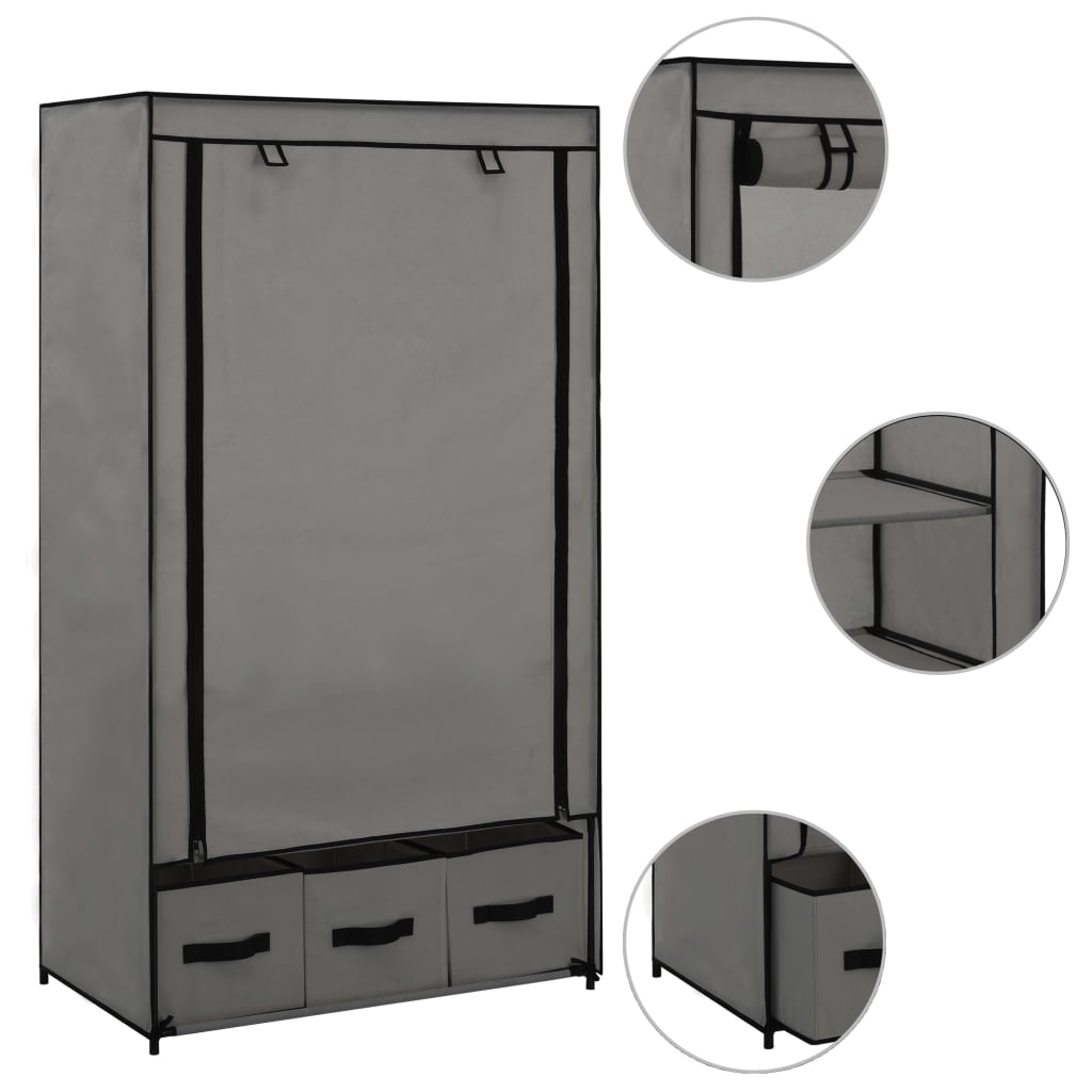 vidaXL Clothing Rack Portable Wardrobe Closet Clothes Storage Organizer Fabric