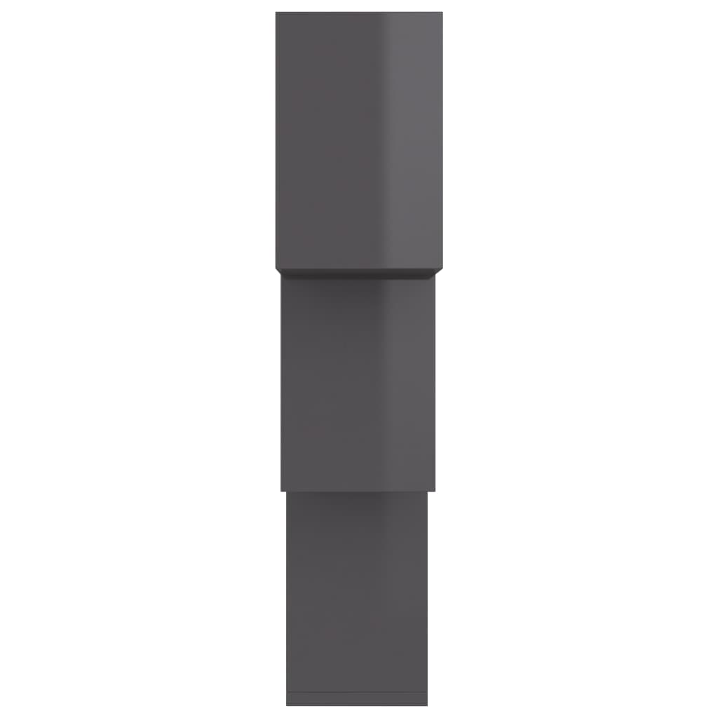 Cube Wall Shelves High Gloss Grey 84.5x15x27cm