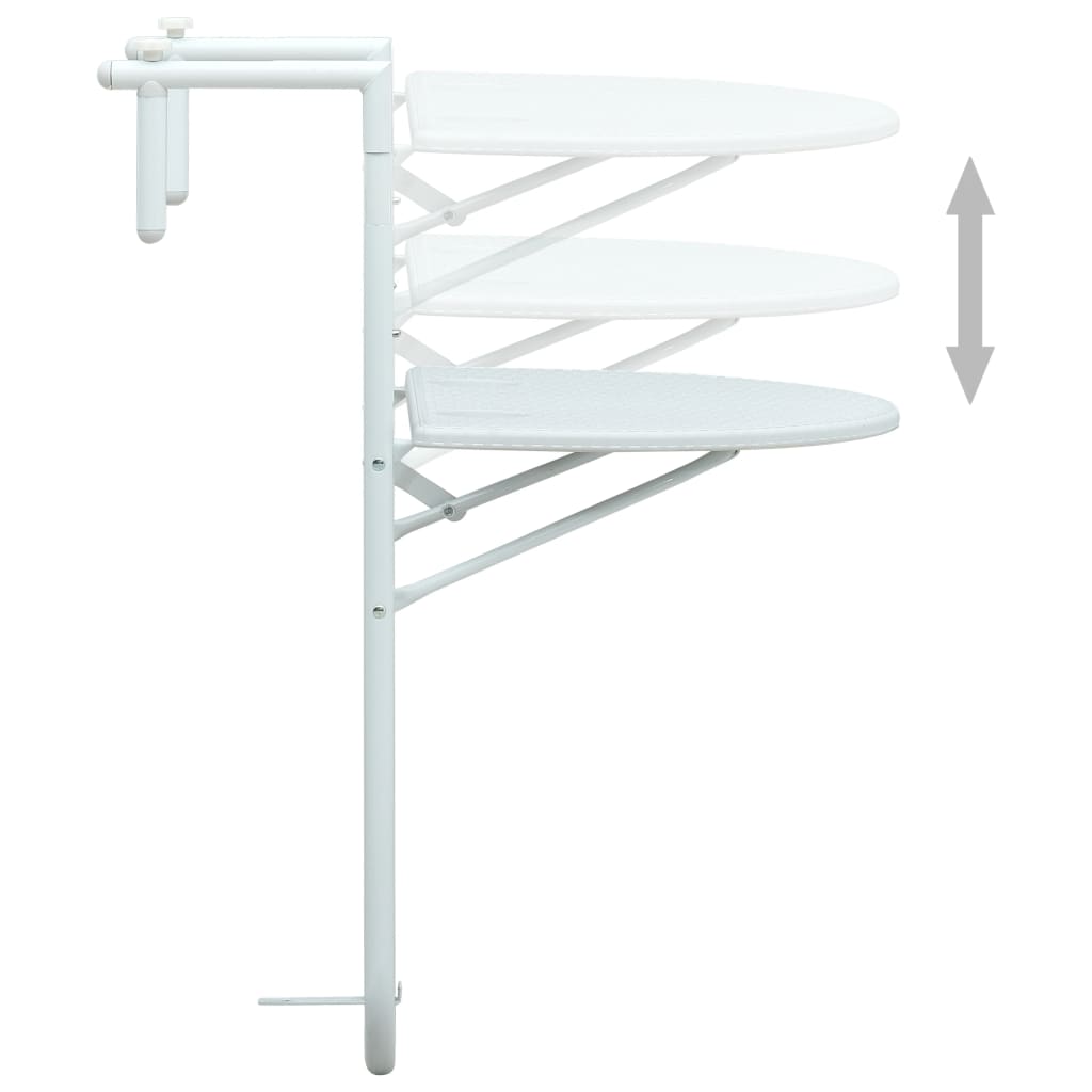 Hanging Balcony Table 60x64x83.5cm - White
