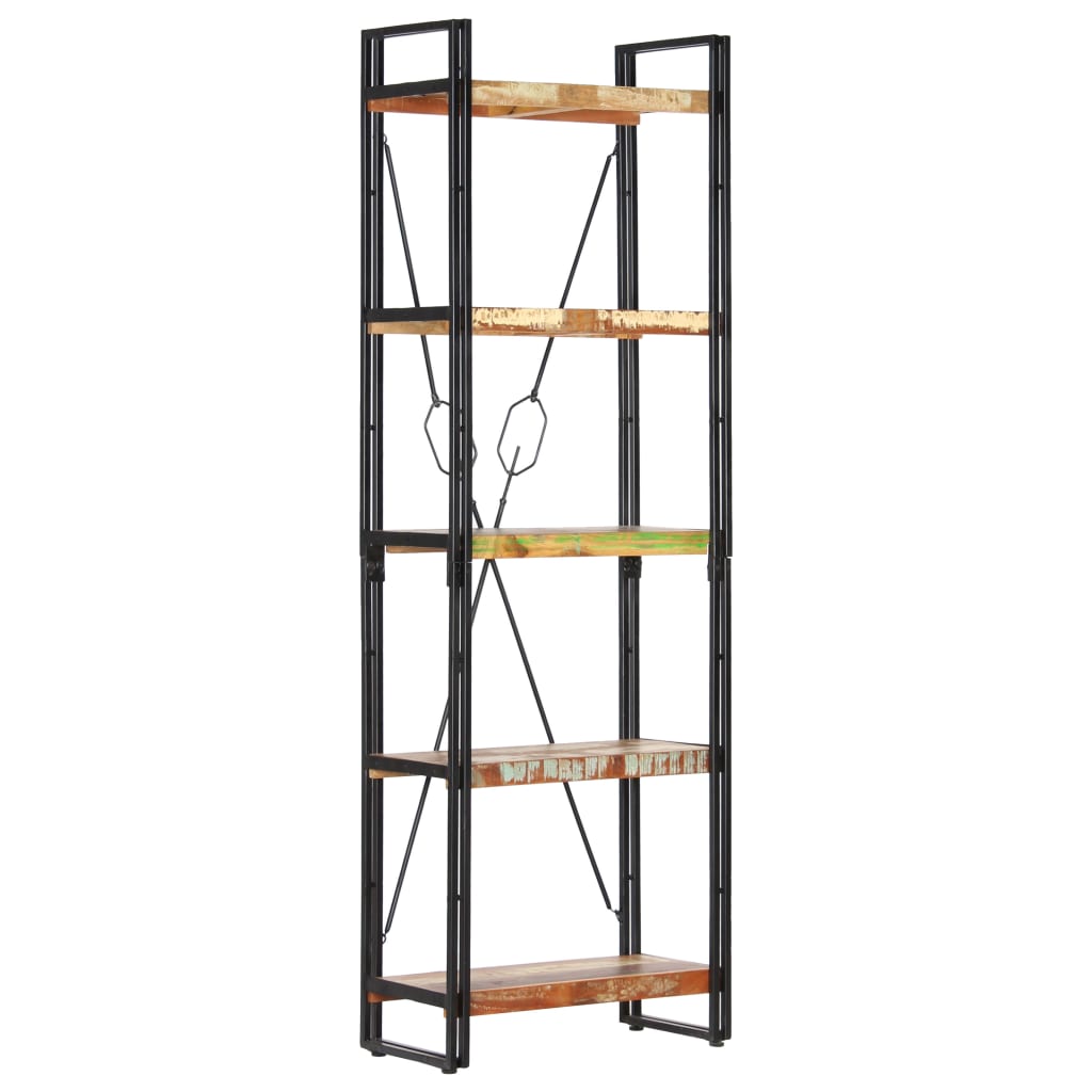Reclaimed Wood 5-Tier Bookcase 180cm