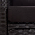 2-Seater Garden Sofa with Cushions 124cm - Black