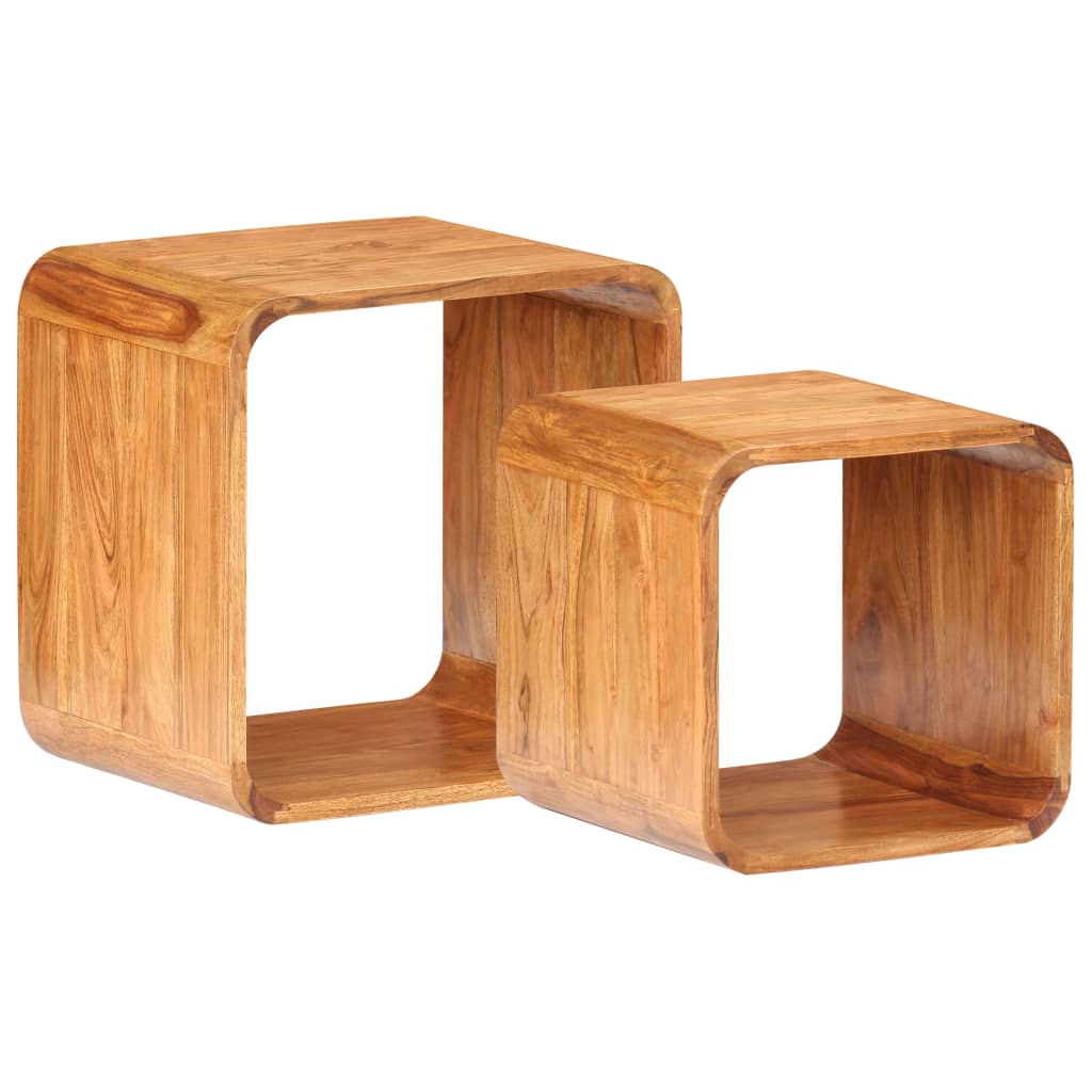 Acacia Wood Side Tables Sheesham (2-Pack)