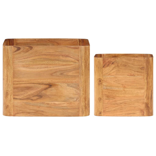 Acacia Wood Side Tables Sheesham (2-Pack)
