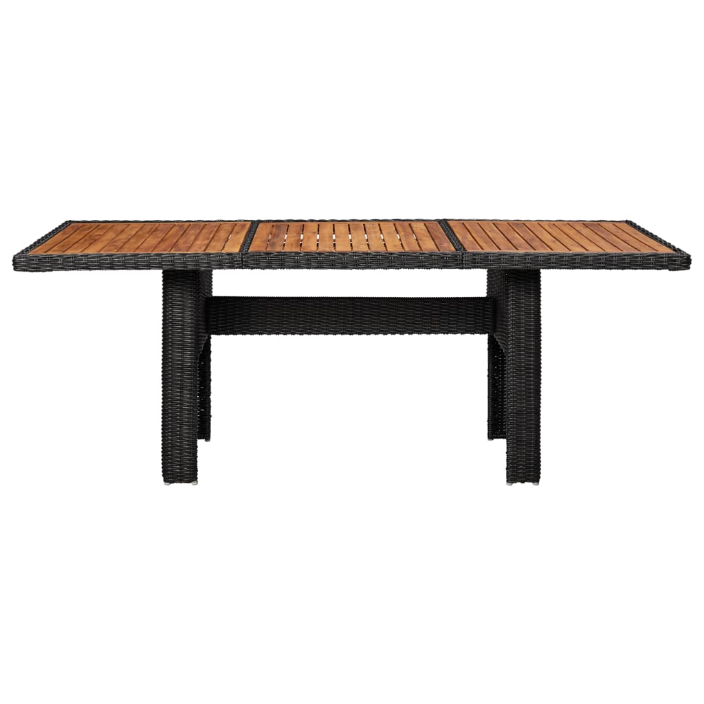 Poly Rattan Garden Dining Table Black 200cm