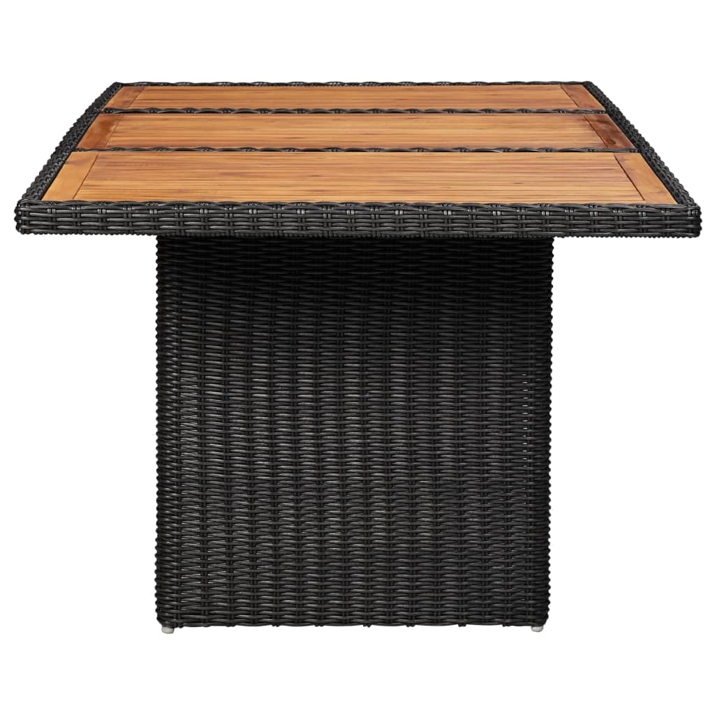 Poly Rattan Garden Dining Table Black 200cm
