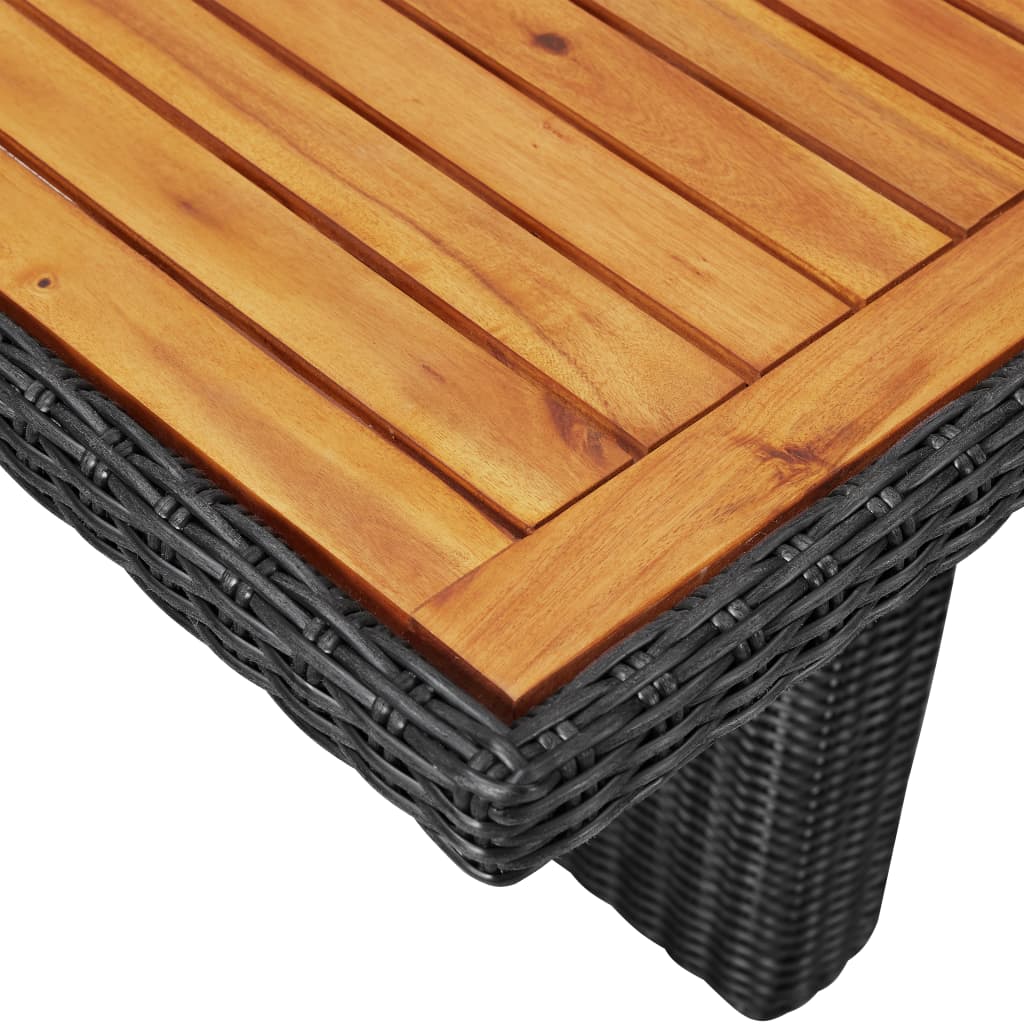 Poly Rattan Garden Dining Table Black 200cm
