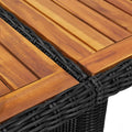 Poly Rattan Garden Dining Table Black 200cm