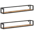 Wall Shelves Rough Mango Wood 120cm (2-pack)