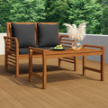 2 Piece Garden Lounge Set with Cushions - Solid Wood