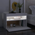 White TV Cabinet with LED Lights 60cm