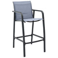 7-Piece Garden Bar Set Black & Grey