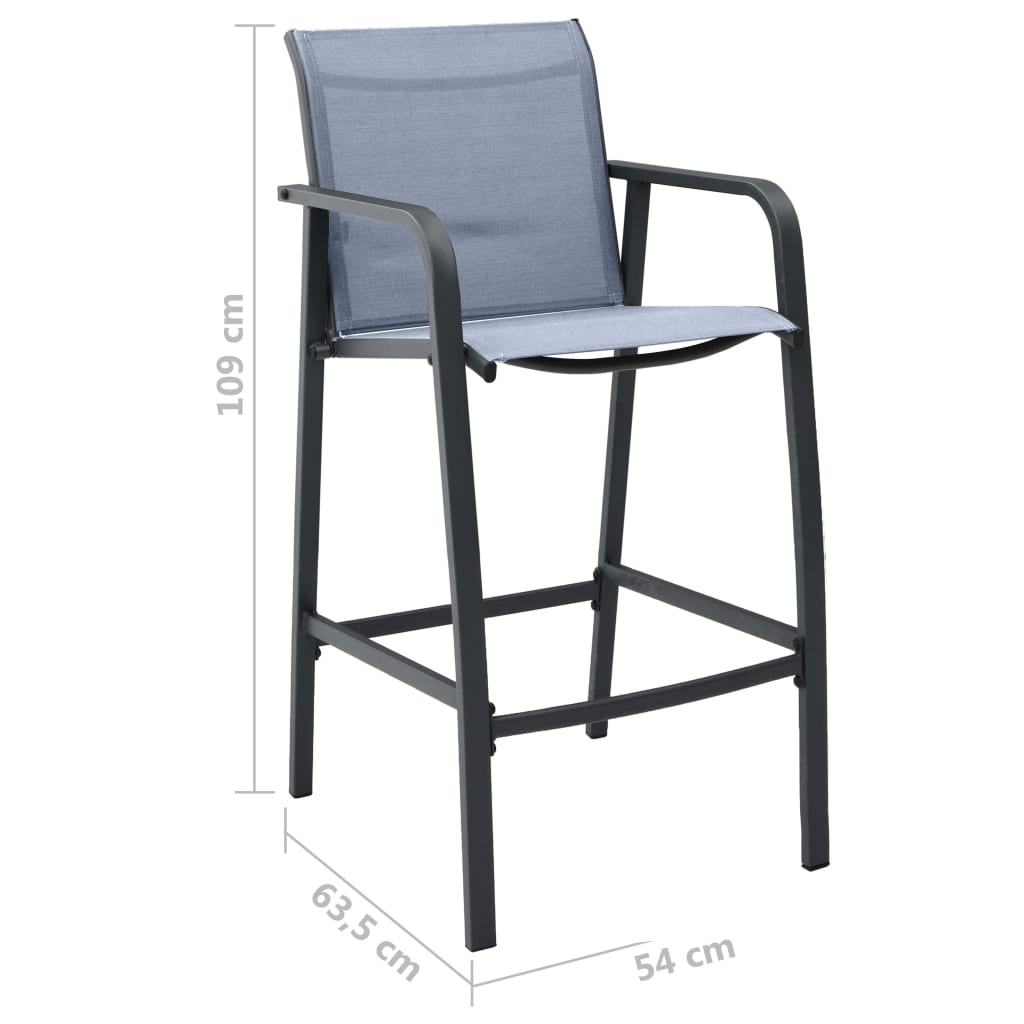 7-Piece Garden Bar Set Black & Grey