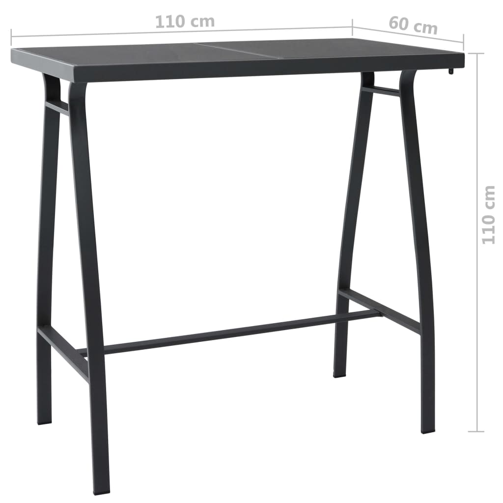 7-Piece Garden Bar Set Black & Grey