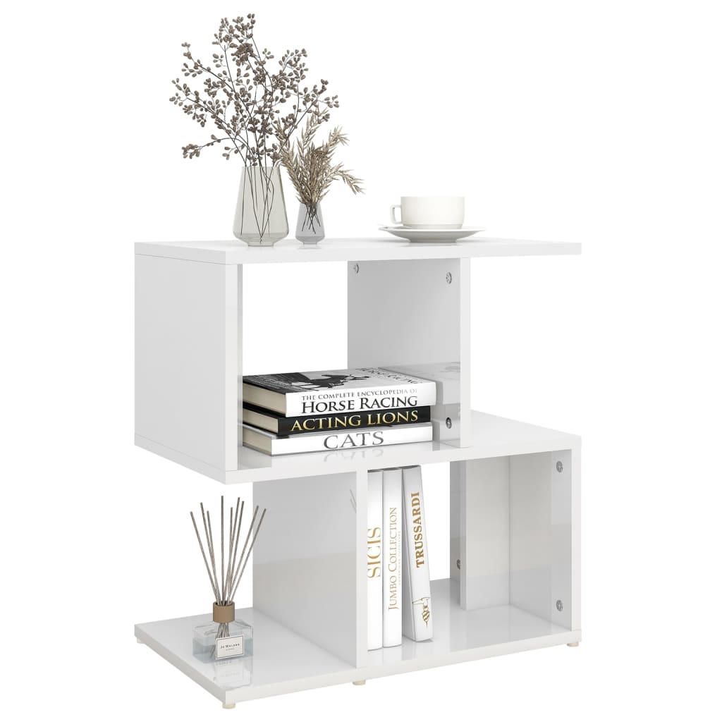 High Gloss White Bedside Cabinets (2-Pack)