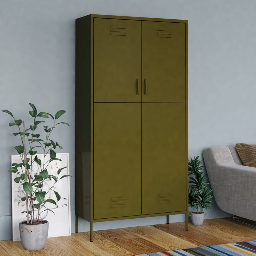 vidaXL Wardrobe Armoire Closet Clothes Storage Organizer for Bedroom Steel