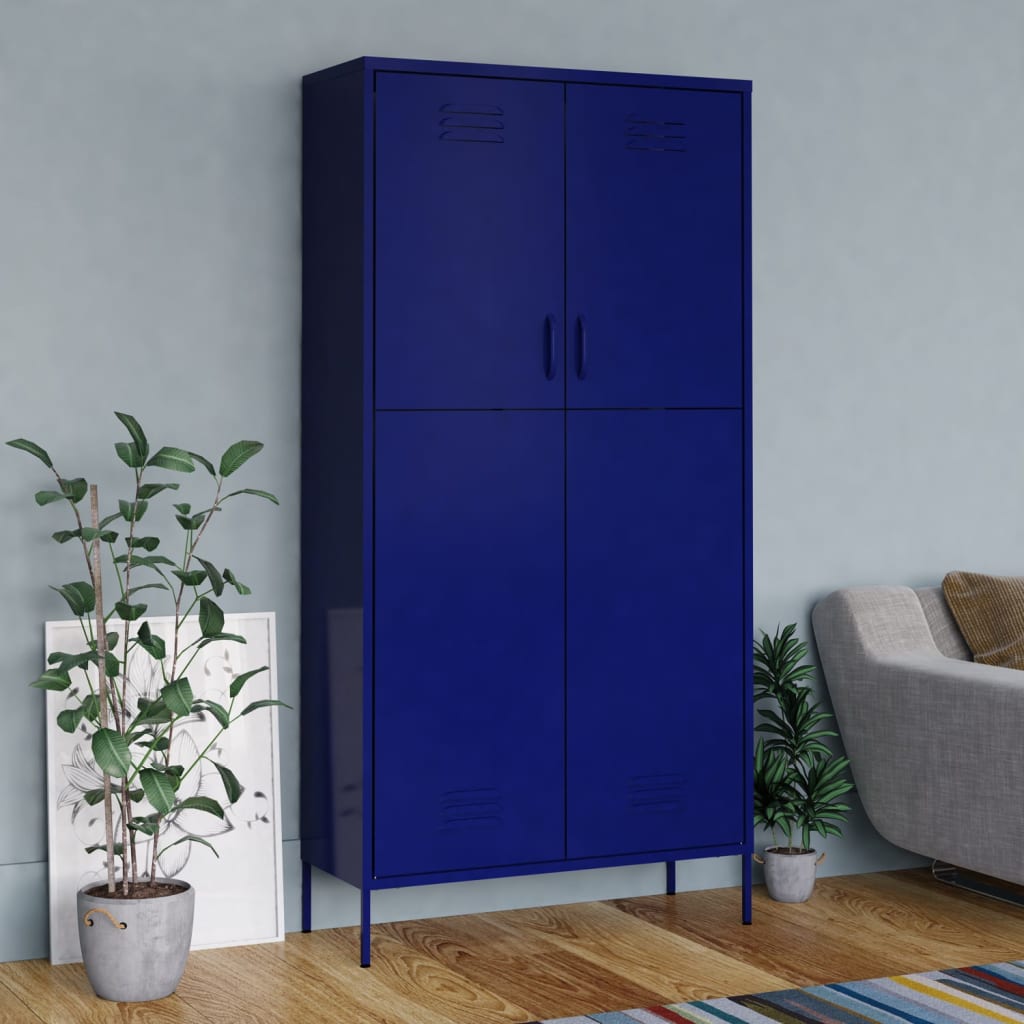 vidaXL Wardrobe Armoire Closet Clothes Storage Organizer for Bedroom Steel
