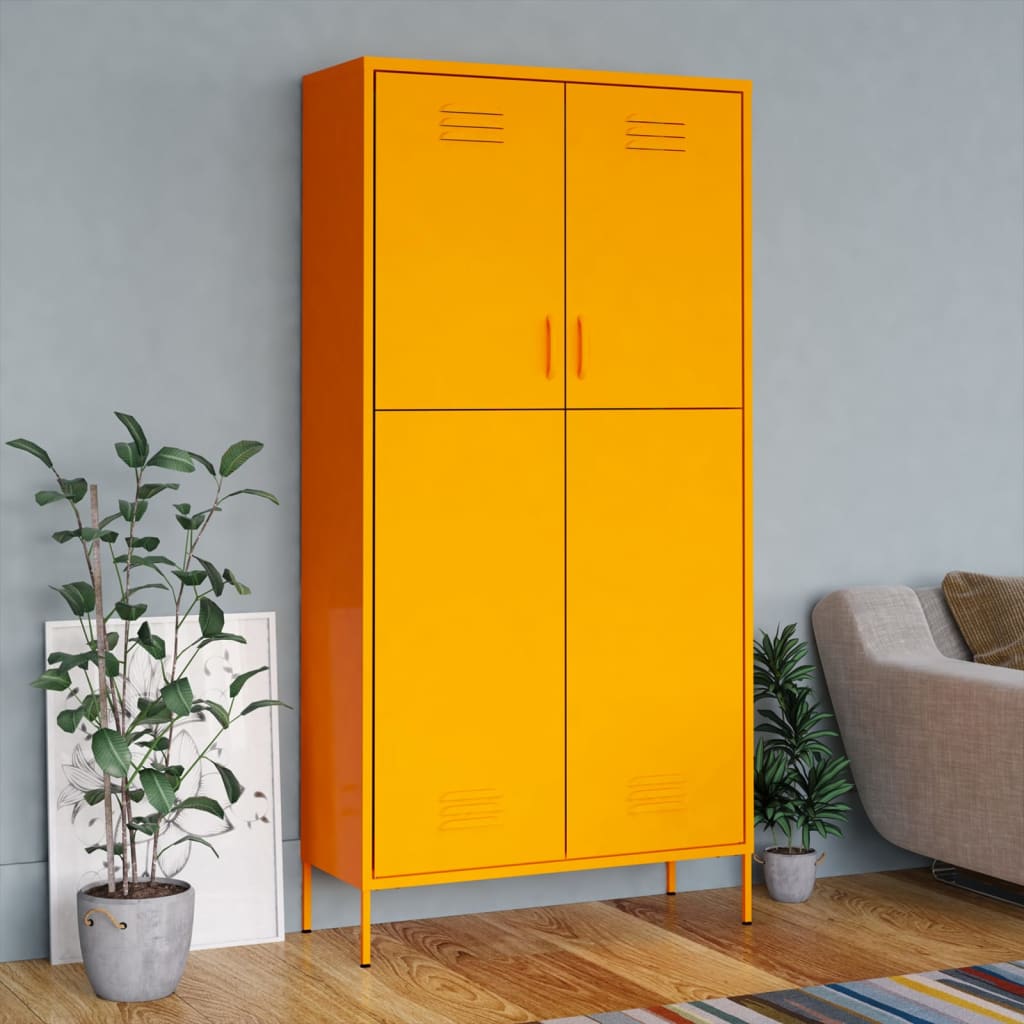 vidaXL Wardrobe Armoire Closet Clothes Storage Organizer for Bedroom Steel