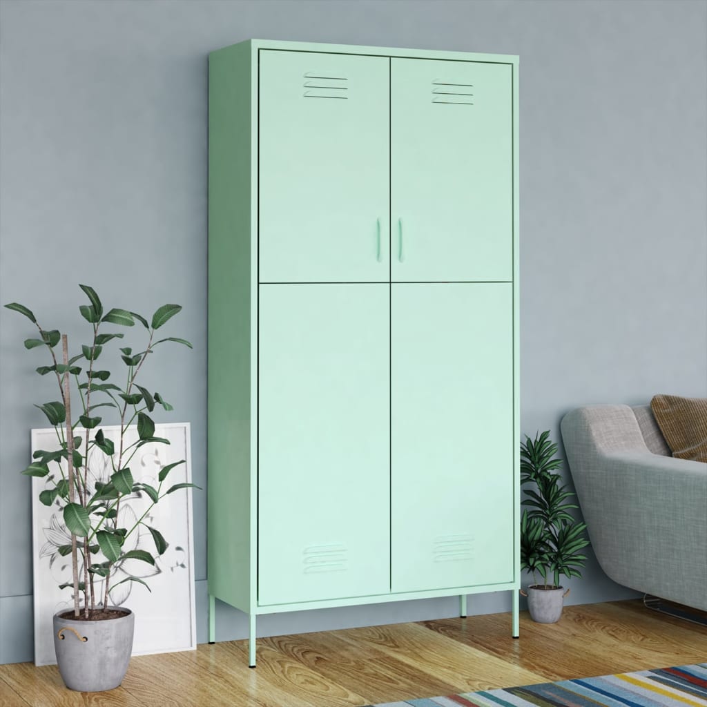 vidaXL Wardrobe Armoire Closet Clothes Storage Organizer for Bedroom Steel