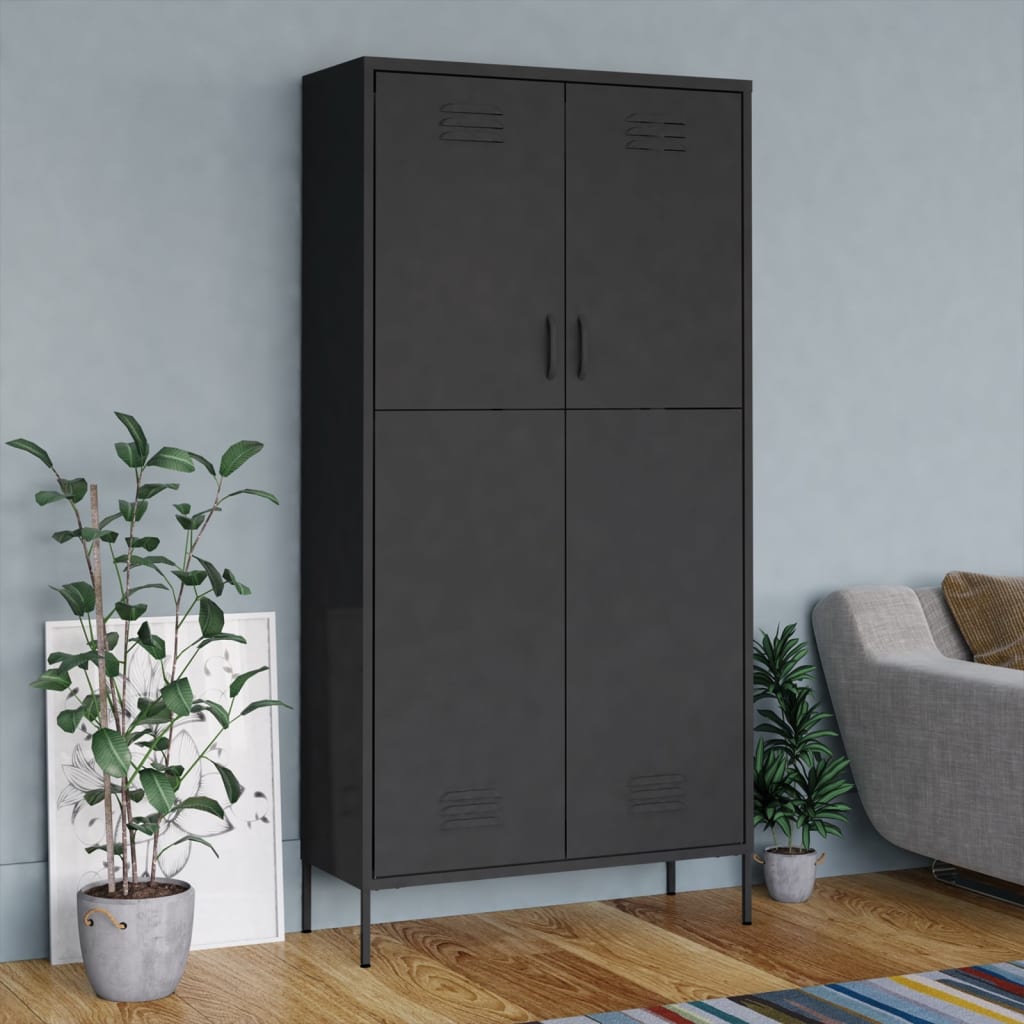 vidaXL Wardrobe Armoire Closet Clothes Storage Organizer for Bedroom Steel