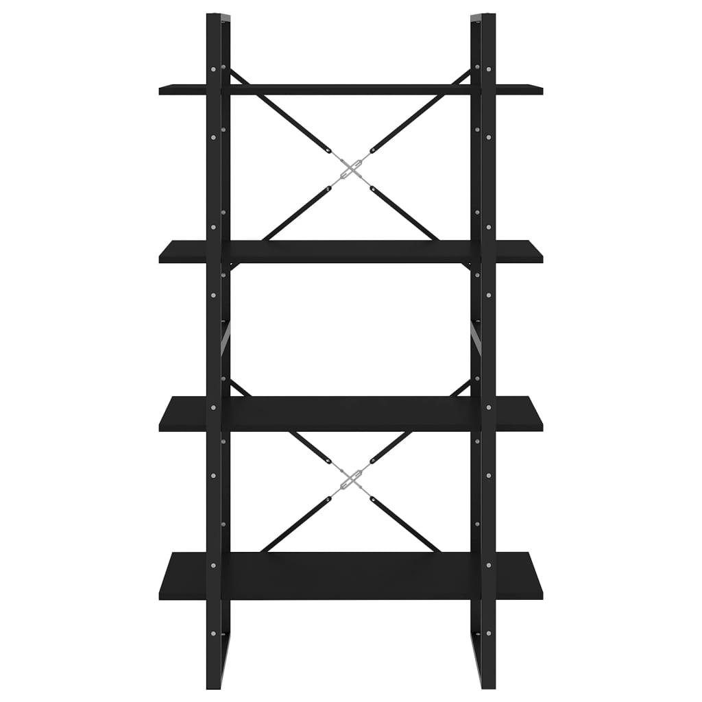 4-Tier Book Cabinet 80x30x140cm - Black