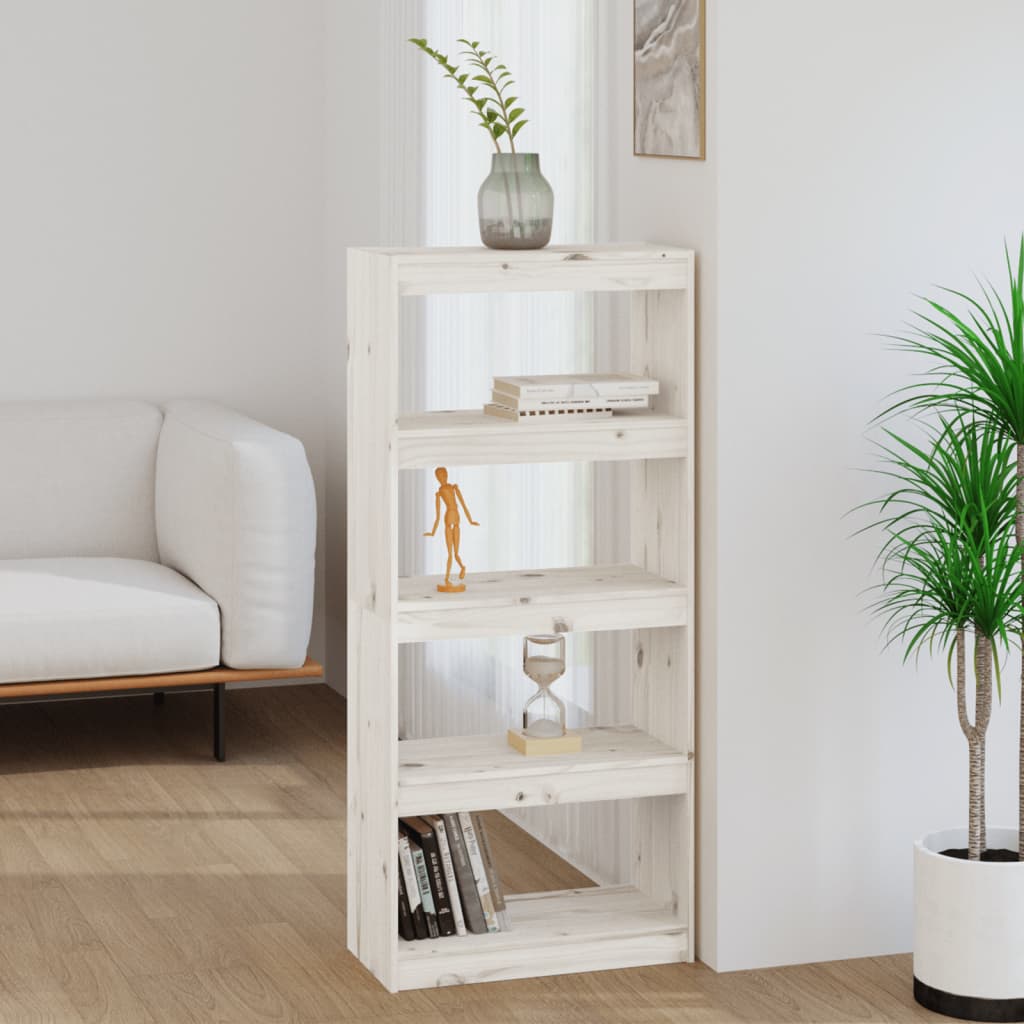 White Bookcase Room Divider 135cm