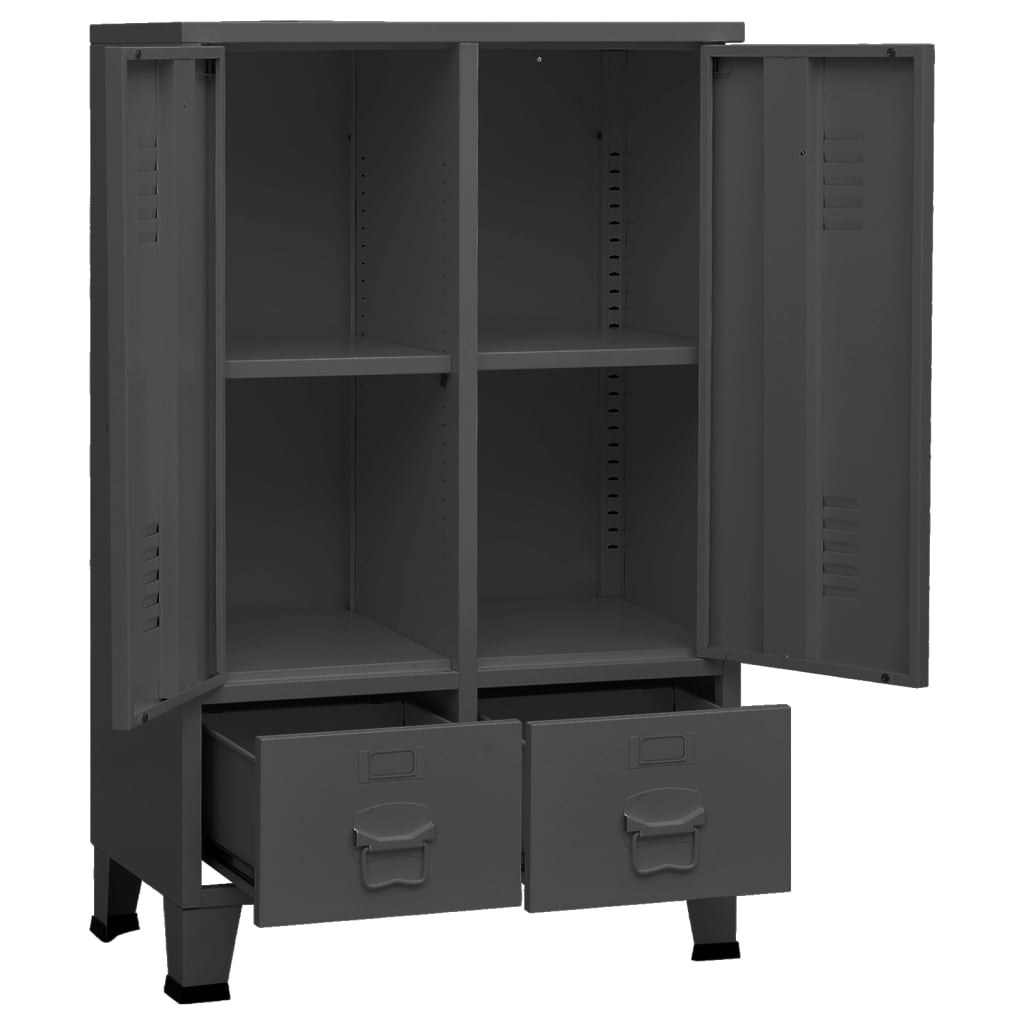 vidaXL Wardrobe Armoire Clothes Storage Organizer Bedroom Closet Rack Metal