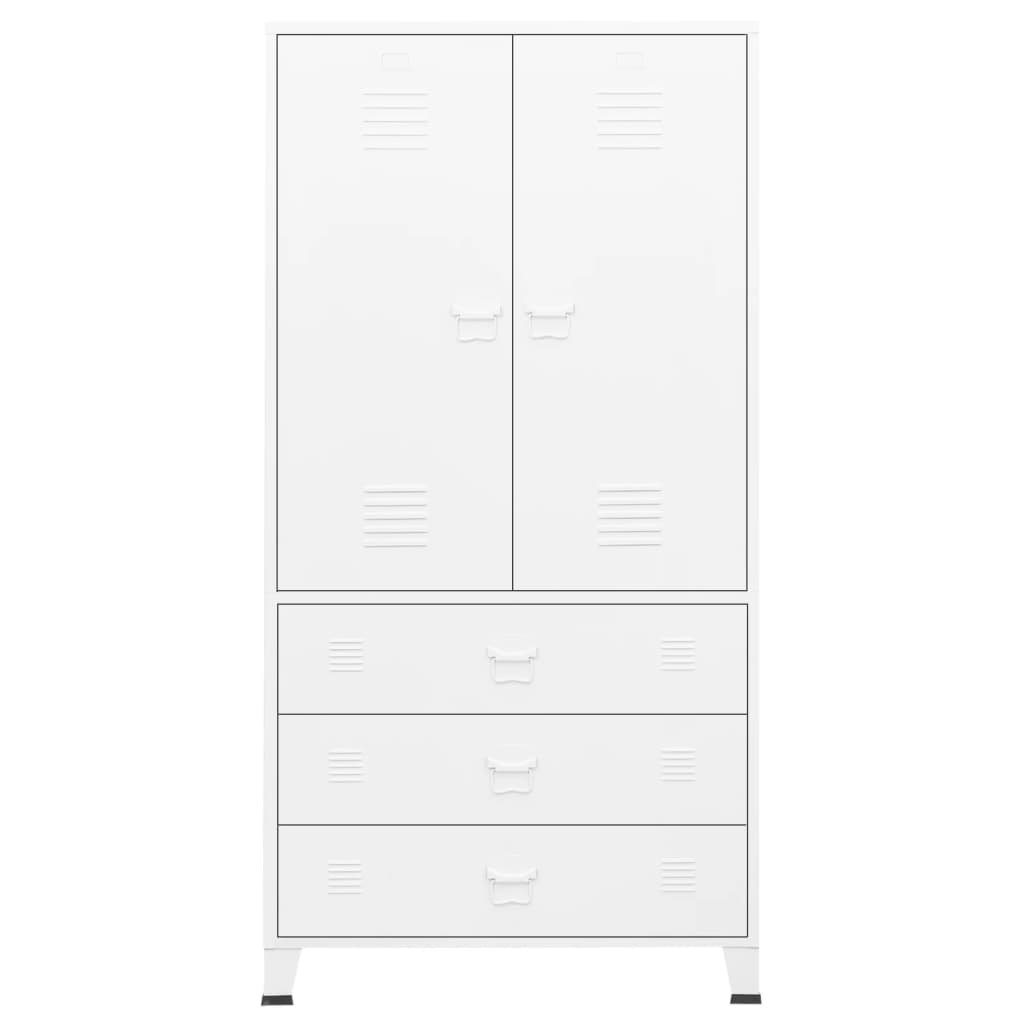 vidaXL Wardrobe Armoire Clothes Storage Organizer Bedroom Closet Rack Metal