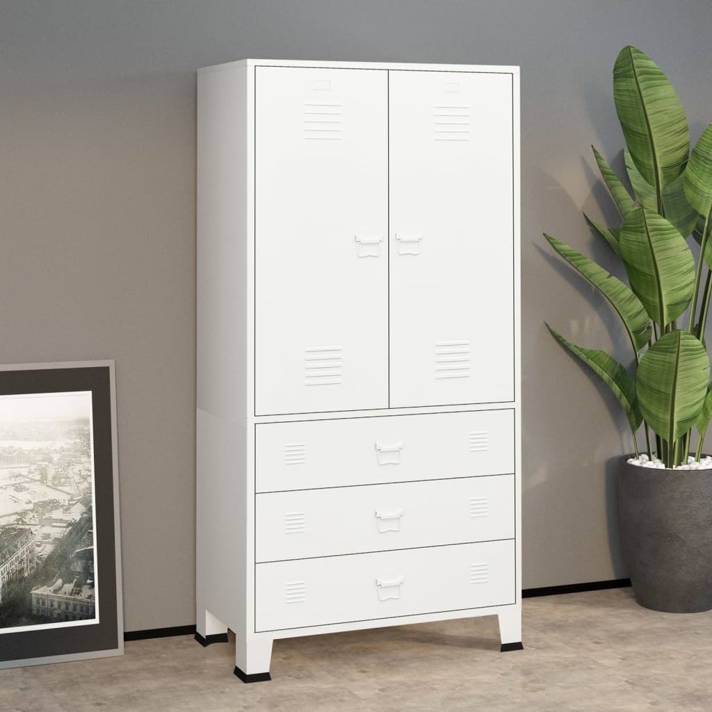 vidaXL Wardrobe Armoire Clothes Storage Organizer Bedroom Closet Rack Metal