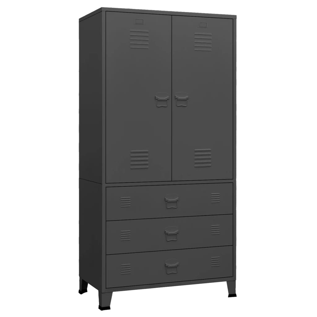 vidaXL Wardrobe Armoire Clothes Storage Organizer Bedroom Closet Rack Metal