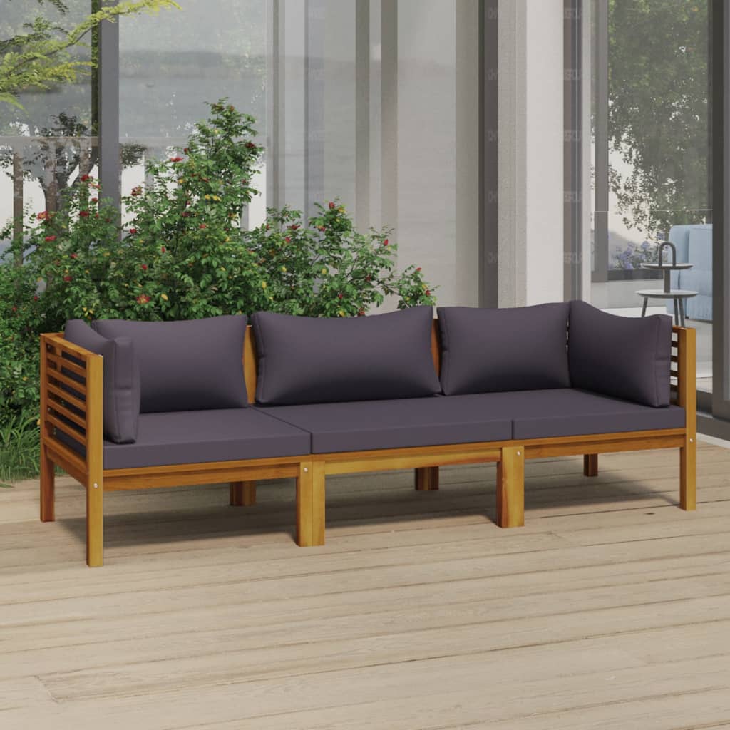 Acacia Wood Garden Sofa 3-Seater