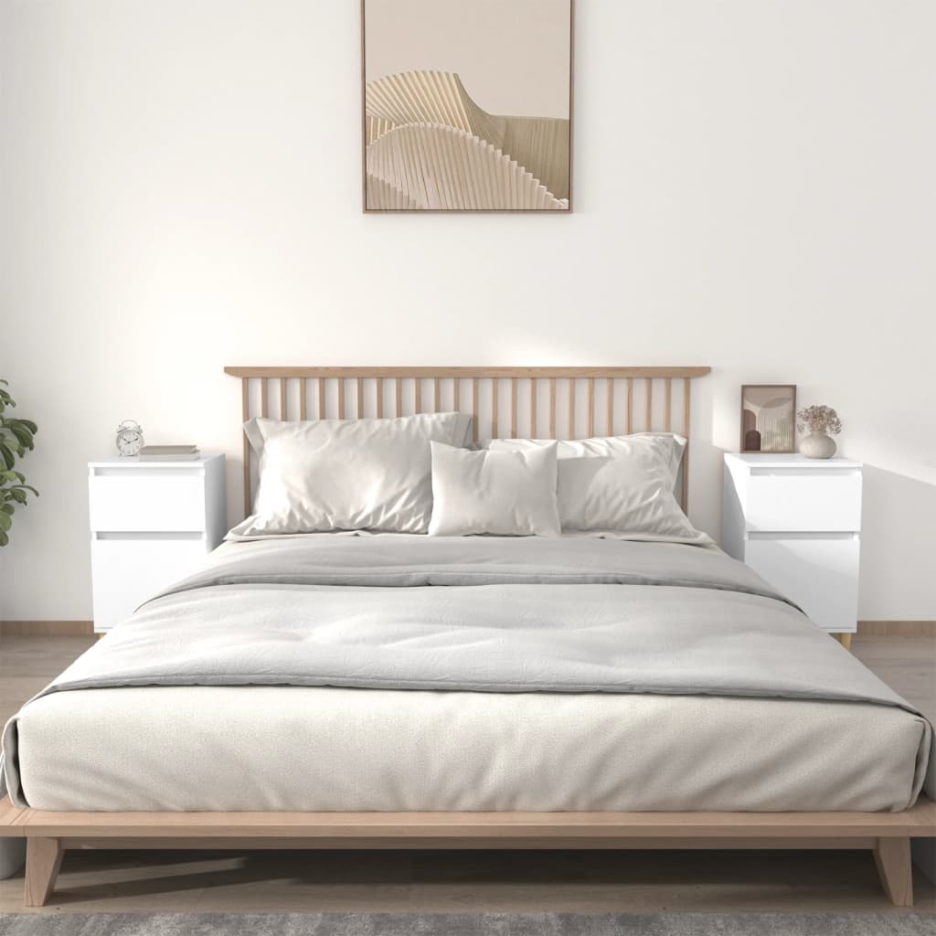 White Bedside Cabinets 40cm (2-Pack)