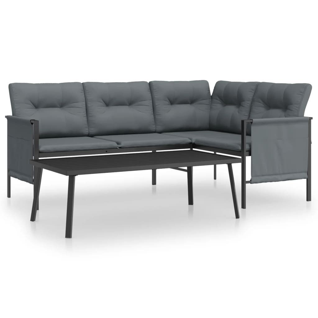 2 Piece Garden Lounge Set - Anthracite Steel