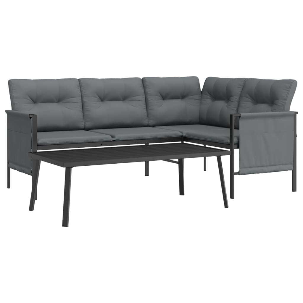 2 Piece Garden Lounge Set - Anthracite Steel