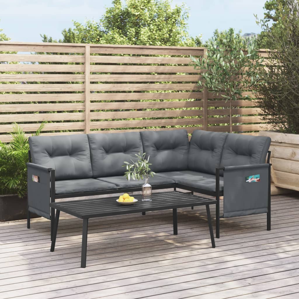 2 Piece Garden Lounge Set - Anthracite Steel