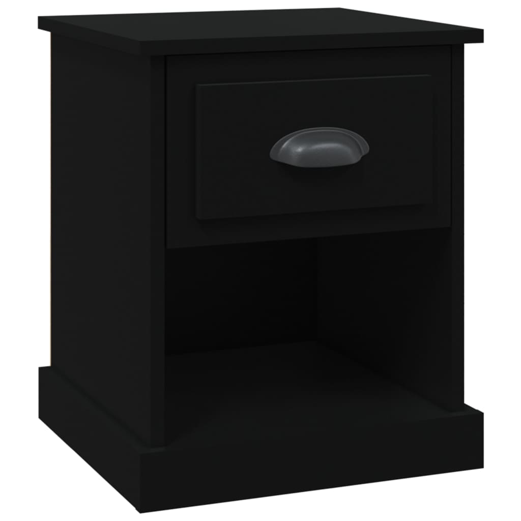 NNEVL Bedside Cabinet Black 39x39x47.5 cm Engineered Wood