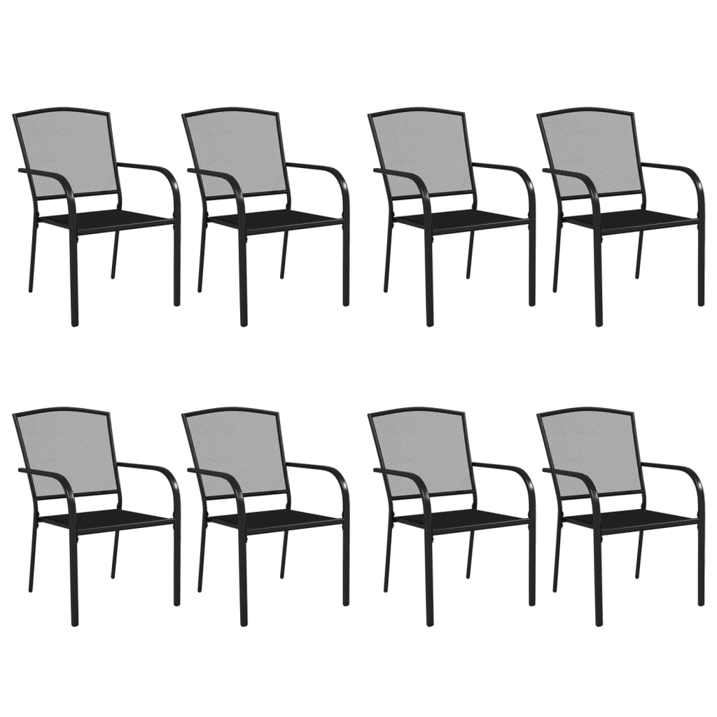 9 Piece Garden Dining Set - Anthracite Steel