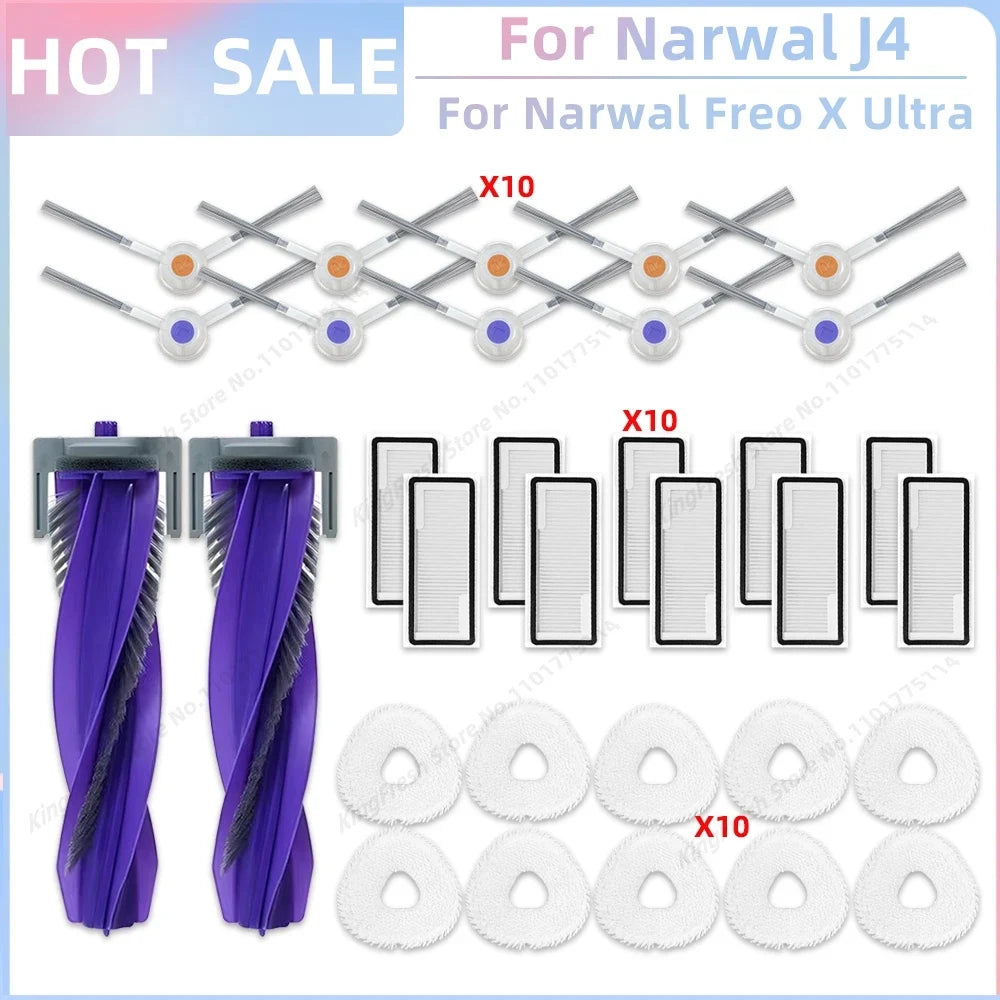 Fit For 나르월 Narwal Freo X Ultra, Narwal J4 / Lite Vacuum 나르왈 프레오 X 울트라 Parts Accessories Roller Side Brush Cover Dus