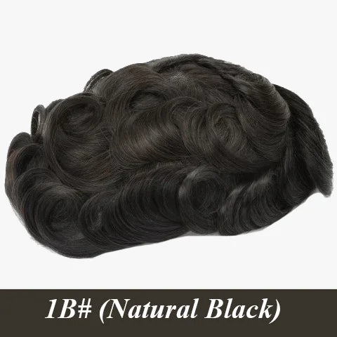 Permier Male Hair Prosthesis Ultra-Thin 0.03mm Skin Wigs for men 6" Men's capillary prothesis Toupee 100% Human Hair Men's Wig