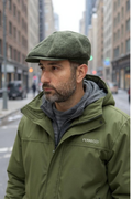 Wool Tweed Newsboy Hat Hunter Green