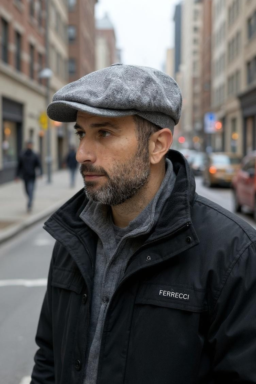 Wool Newsboy Hat Grey