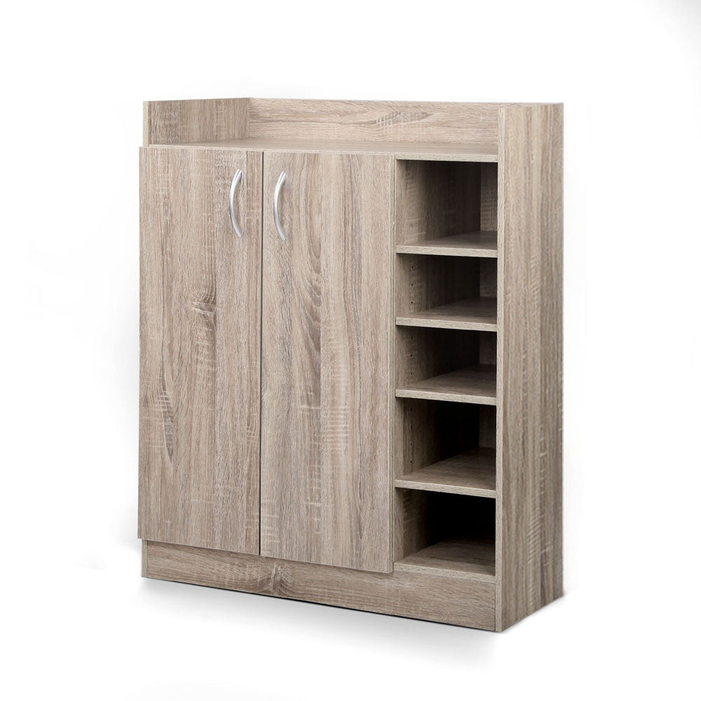 Wood Shoe Cabinet 2-Door Storage