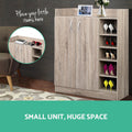 Wood Shoe Cabinet 2-Door Storage